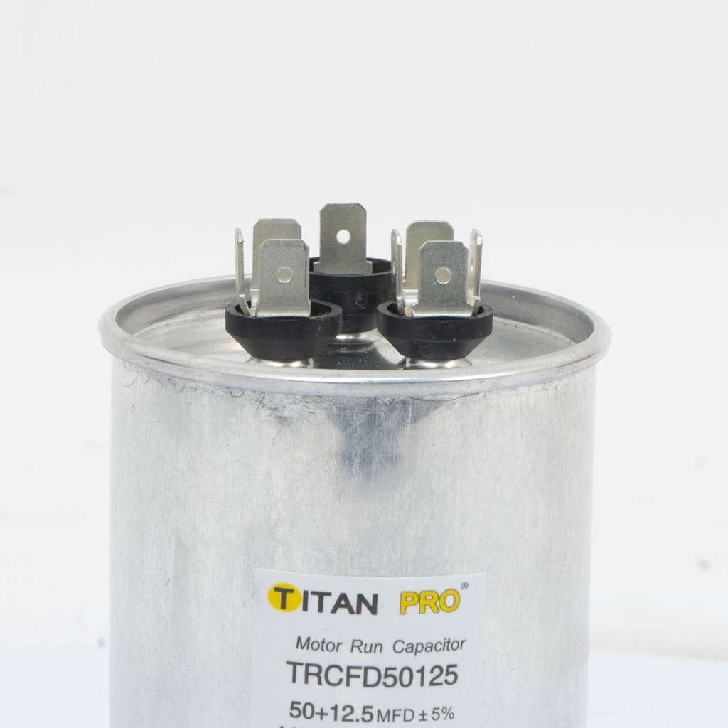 TITAN PRO RUN CAPACITOR 50+12.5 MFD 440/370 VOLT ROUND