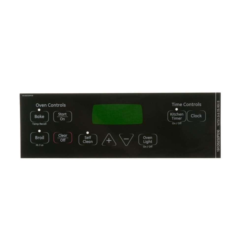 GE Range Control Panel Overlay (Black) WB27T11013