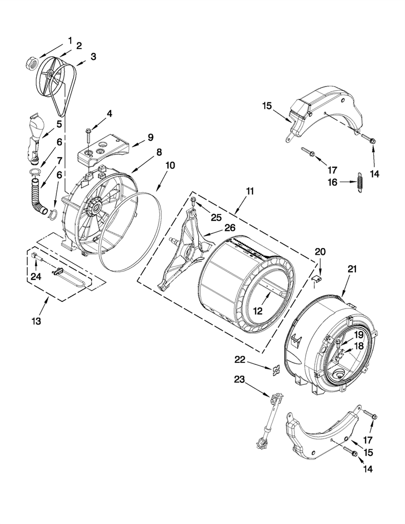 Whirlpool Washing Machine Outer Tub W10285623