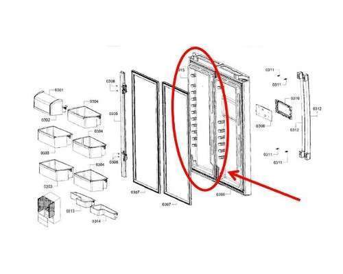 Bosch Refrigerator Door Assembly (Right) 00715661