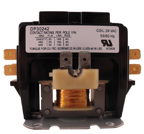 Supco Contactor 30A 24V 2 Pole DP30242