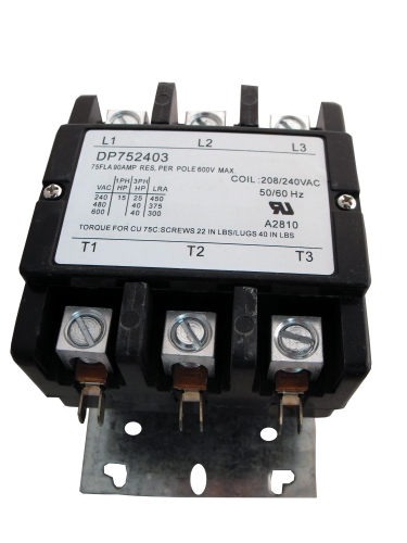 Supco Contactor 75A 240V 3 Pole DP752403