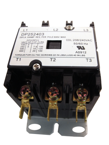 Supco Contactor 25A 240V 3 Pole DP252403