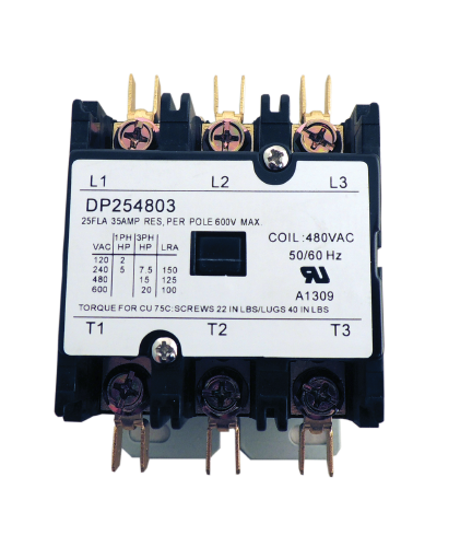 Supco Contactor 25A 480V 3 Pole DP254803