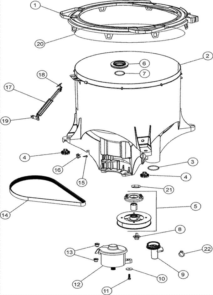 [RPW21685] Whirlpool Outer Tub *net* 25001081