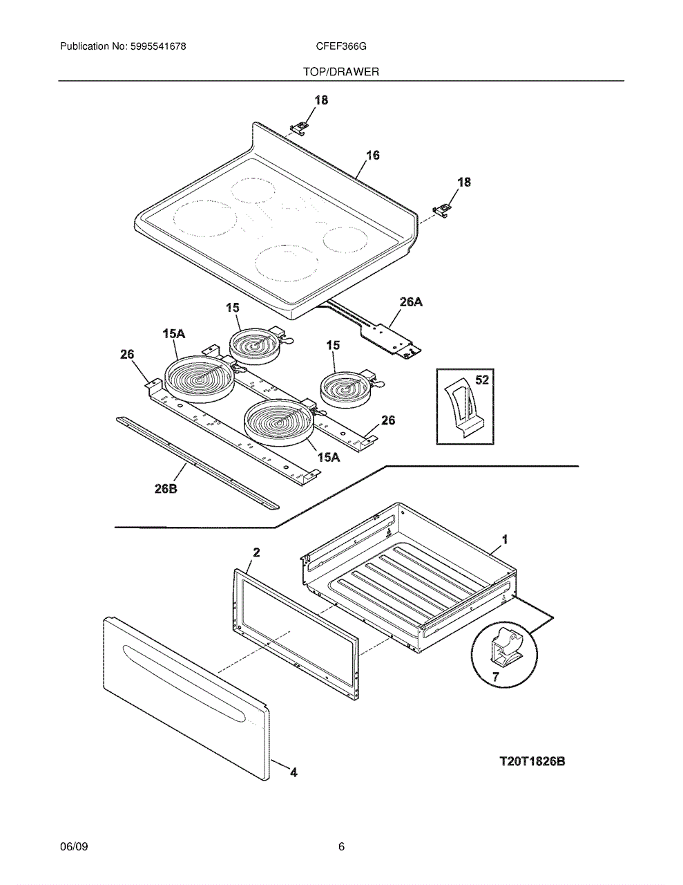 [RPW1089] Frigidaire Range Stove Oven Glass Cooktop 316456236